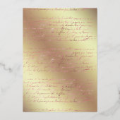 Vintage Blüten und goldene Blumenzwiebeln Folieneinladung (Rückseite)