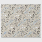 Vintage Blüten und Libellen Geschenkpapier (Flach)