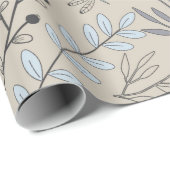 Vintage Blüten und Libellen Geschenkpapier (Rolleneckpunkt)