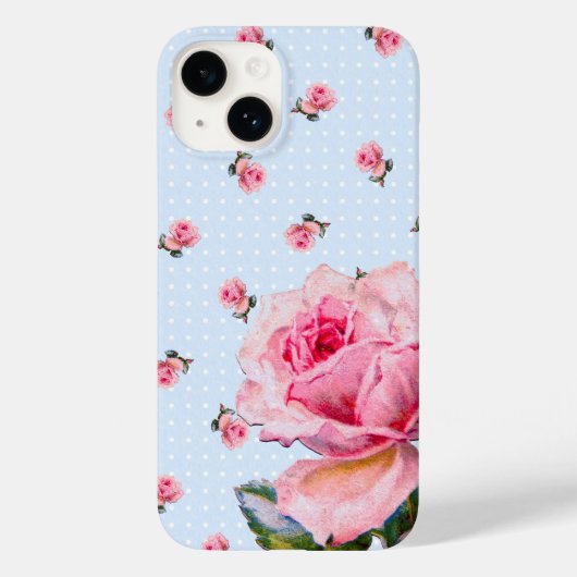Vintage Blüten und Punkte Case-Mate iPhone Hülle (Rückseite)