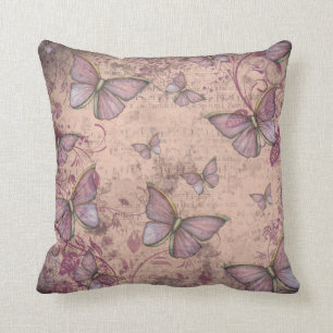 Vintage Blüten und Schmetterlinge Kissen