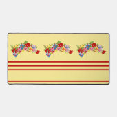 Vintage Blüten und Streifen Schreibtischunterlage (Vorderseite)