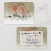 Vintage Blütenblätter Rosenblätter  Visitenkarte (Vorne/Hinten)