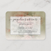 Vintage Blütenblätter Rosenblätter  Visitenkarte (Rückseite)