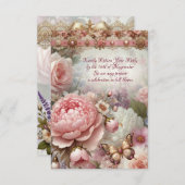 Vintage Blütenblume-RSVP-Karte Begleitkarte (Vorne/Hinten)