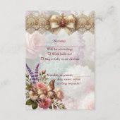 Vintage Blütenblume-RSVP-Karte Begleitkarte (Rückseite)