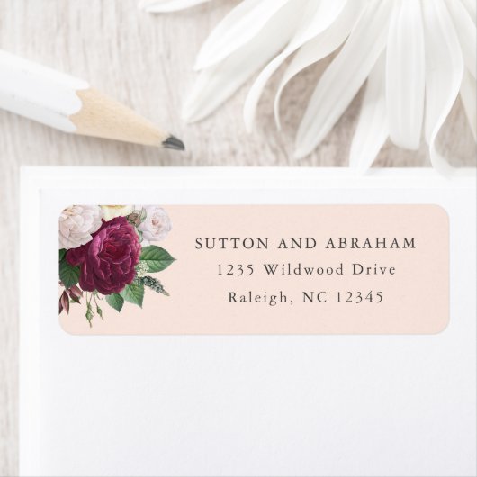 Vintage Blütenblüte Rücksendeadresse (Insitu)