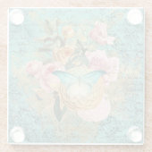 Vintage BlütenBouquet Glasuntersetzer (Rückseite)