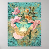 Vintage BlütenBouquet Poster (Vorne)