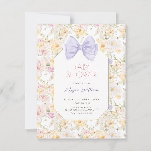 Vintage Blütenbrusenbaby-Dusche Einladung (Vorderseite)