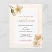 Vintage Blütencreme - Einladung Postkarte (Vorderseite)