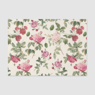 Vintage Blütencreme Rosa Rose Seidenpapier