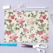 Vintage Blütencreme Rosa Rose Seidenpapier (Handwerk)