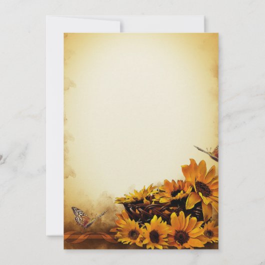 Vintage Blütendusche Einladung (Rückseite)