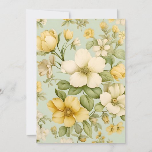 Vintage Blütendusche Einladung (Rückseite)