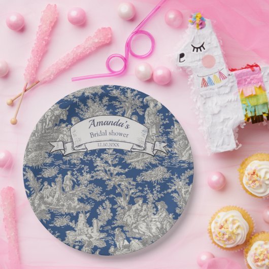 Vintage Blütendusche Pappteller (Party)