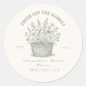 Vintage Blütendusche Runder Aufkleber (Vorderseite)