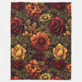 Vintage Blütenfarbe Fleecedecke (Vorderseite)