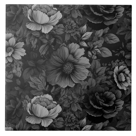 Vintage Blütenfarbe Fliese (Vorderseite)