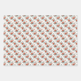 Vintage Blütenfarbe Geschenkpapier Set