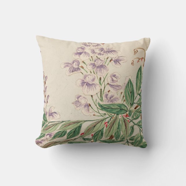 Vintage Blütenfarbe Kissen (Vorderseite)