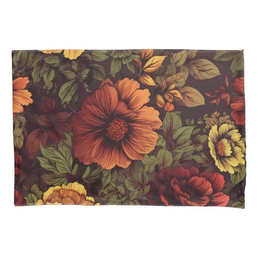 Vintage Blütenfarbe Kissenbezug (Vorderseite)