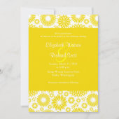 Vintage Blütengelbe Hochzeit Einladung (Vorderseite)