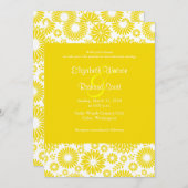 Vintage Blütengelbe Hochzeit Einladung (Vorne/Hinten)