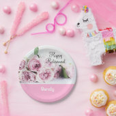 Vintage Blütenglückversorgung Lila Rosen Pappteller (Party)