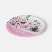Vintage Blütenglückversorgung Lila Rosen Pappteller (Schrägansicht)