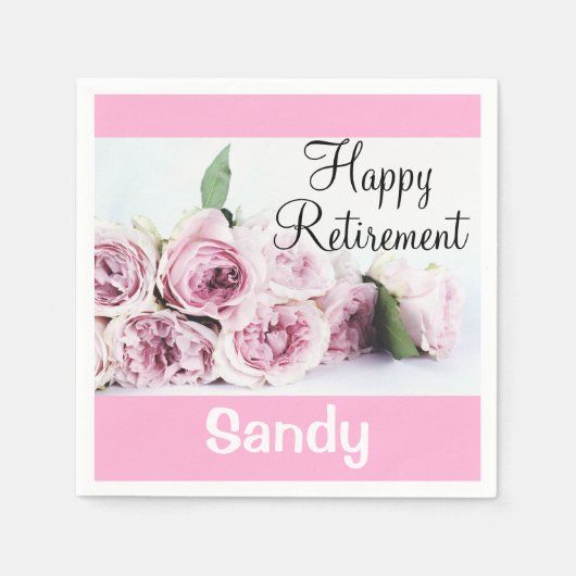 Vintage Blütenglückversorgung Lila Rosen Serviette (Vorderseite)