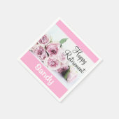 Vintage Blütenglückversorgung Lila Rosen Serviette (Ecke)