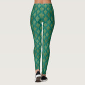 Vintage Blütengoldfolie auf Kelly Green Leggings (Rückseite)