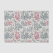 Vintage Blütengrautoile de jouy Seidenpapier (Vorderseite)