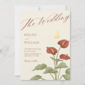 Vintage Blütenhochzeit Einladung (Vorderseite)