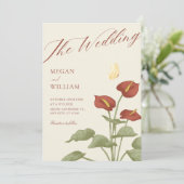 Vintage Blütenhochzeit Einladung (Stehend Vorderseite)