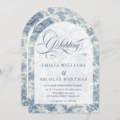 Vintage Blütenhochzeit Einladung (Vorne/Hinten)