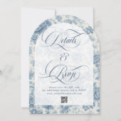 Vintage Blütenhochzeit Einladung (Rückseite)