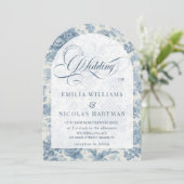 Vintage Blütenhochzeit Einladung (Stehend Vorderseite)