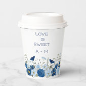 Vintage Blütenhochzeit Pappbecher (Vorderseite)