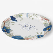 Vintage Blütenhochzeit Pappteller (Schrägansicht)