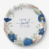 Vintage Blütenhochzeit Pappteller (Vorderseite)