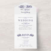 Vintage Blütenlandschaft All In One Einladung (Innen Boden)