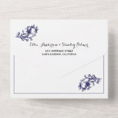 Vintage Blütenlandschaft All In One Einladung (Rückseite)