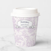 Vintage Blütenlila Pappbecher (Vorderseite)