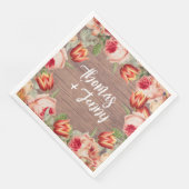 Vintage Blütenmärsche Hochzeit Serviette (Ecke)