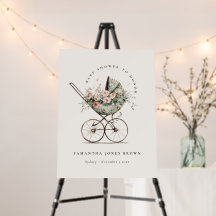 Vintage Blütenmatte Kinderdusche Begrüßung