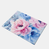 Vintage Blütenpastel Fußmatte (Schrägansicht)