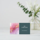 Vintage Blütenpinke Blütenblume Geschäftskarte Visitenkarte (Stehend Vorderseite)