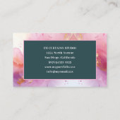 Vintage Blütenpinke Blütenblume Geschäftskarte Visitenkarte (Rückseite)